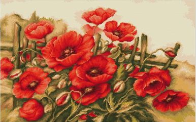 Набор для вышивания в технике гобелен LUCA-S "Полевые маки" G490